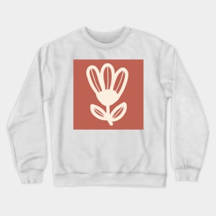 Large scale tulip flower in warm earthy terracota tones Crewneck Sweatshirt